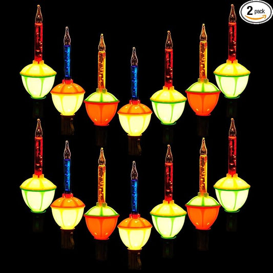 Joiedomi 2-Pack Christmas Bubble String Light - Traditional Bubbles Lights 14 Bulbs with 2 Spare Replacement, Old Fashion Vintage Holiday Decorations for Christmas Tree Fireplace Mantel (Multicolor)