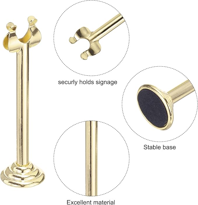 MECCANIXITY 12Pcs Table Number Holder 3.9 Inch Place Card Holder Picture Holders Gold Table Sign Holders for Wedding Anniversary Birthday Party