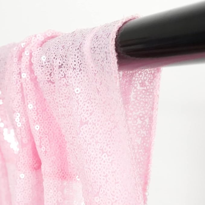 Poise3EHome Pink Sequin Backdrop,8FT x 10FT Sequin Photography Backdrop Curtain for Party Decoration