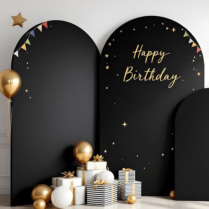 Toolterritary Metal Arch Backdrop Stand and Cover Set, 8FT, 7.2FT Party Backdrop, Easy to Assemble, Backdrop Stand for Parties, Birthday, Baby Shower