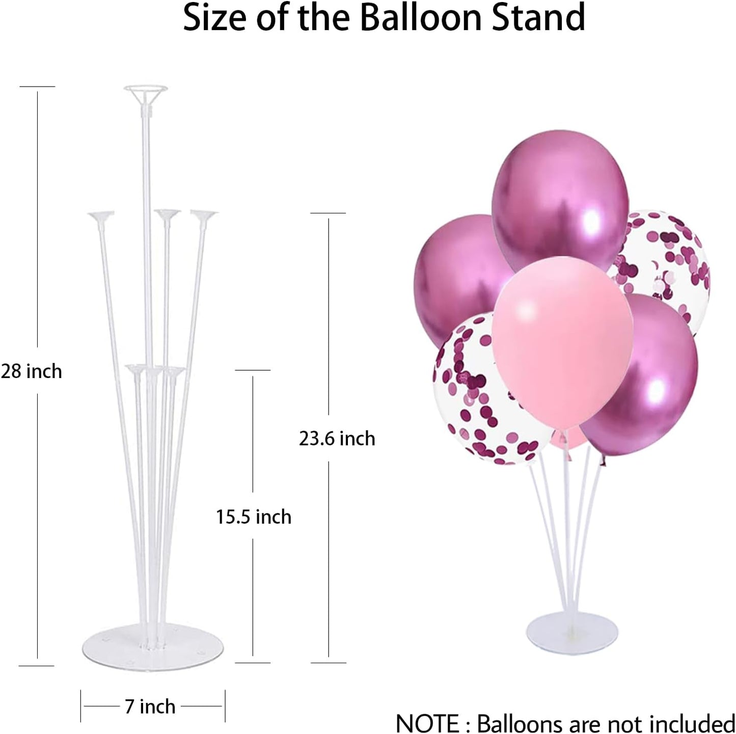 10 Set Balloon Stand Kit - Balloon Sticks With Base for Table Balloon Centerpiece Decorations for Birthday Graduation Gender Reveal Baby Shower Party Decorations