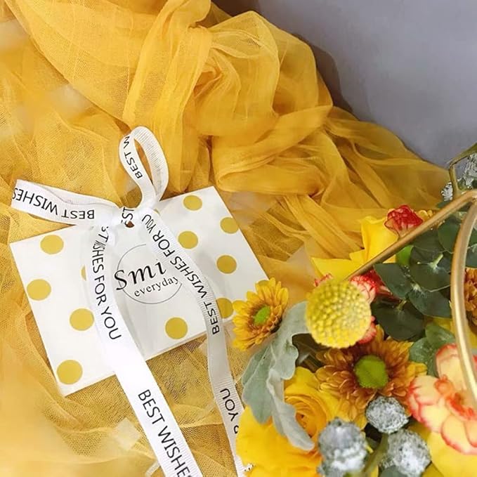 Joanlody Yellow Cheesecloth Table Runner Spring Summer 10Ft Rustic Gauze Boho Cheese Cloth Table Runner for Wedding Bridal Baby Shower Decoration