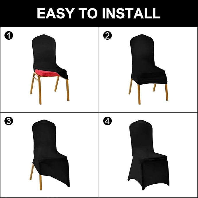 SuperO Waterproof Spandex Chair Cover 25PCS, Stretch Dining Chair Covers, Polyester Outdoor Chair Covers, Protector Stretch Chair Cover for Party Universal, Banquet, Wedding Event, Hotel(Pink)
