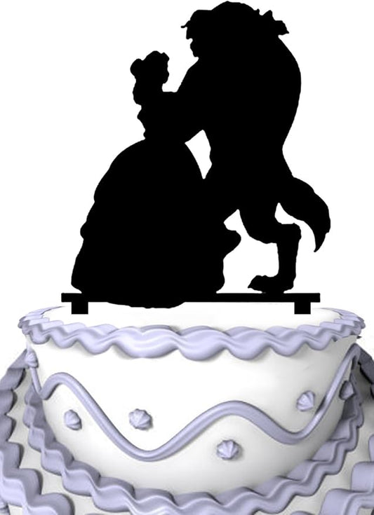 Meijiafei Beauty and Monster Wedding Acrylic Cake Topper