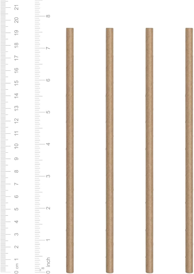Comfy Package [200 Pack] Kraft Paper Straws, 100% Biodegradable & Ink-free, Straws for drinking and Crafts - Kraft
