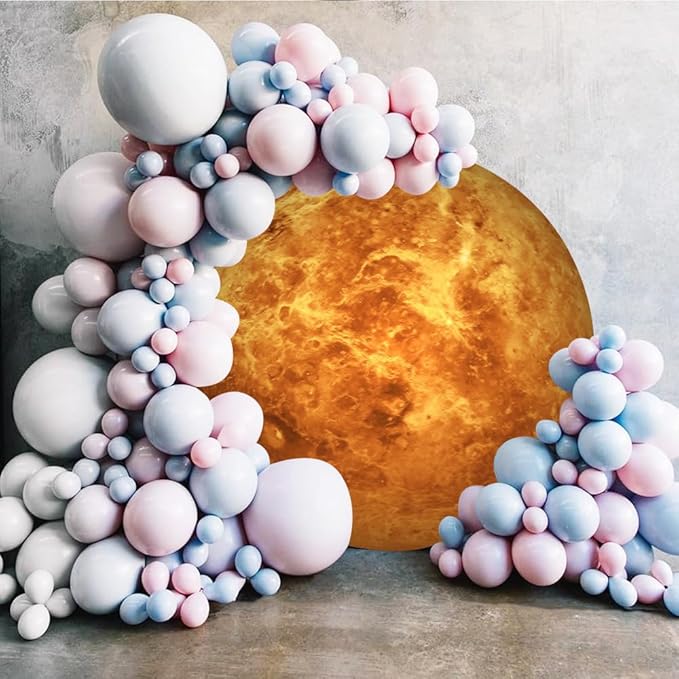 Diameter 7.2ft Cosmic Mercury Round Backdrop Cover Universe Galaxy Travel Themed Photography Background Outer Space Backgrounds for Kids Birthday Party Decor Cake Table Photo Booth Props