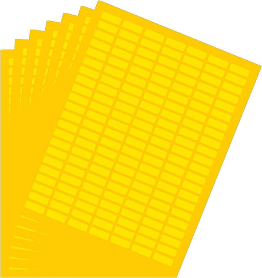 Yellow Sticker Label Sheets Bulk Printable Paper Labels 1 inch x 0.375 inch - 1540 Pack, 10 Sticker Sheets for Laser/Inkjet Printers with Template Included by Royal Green