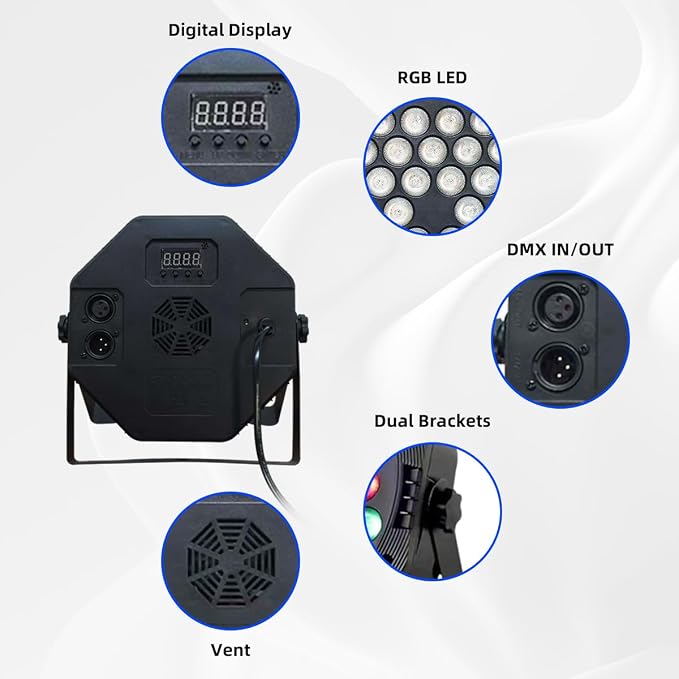36 LEDs RGB Sound Activated Par Light with Remote DMX Control Uplights for Wedding Party DJ Events Music Dance Church Stage Lighting -3 Pack-（DJ - Disco Lights）
