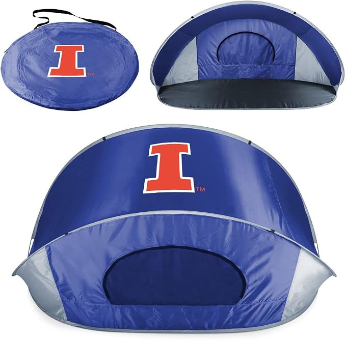PICNIC TIME NCAA Georgia Tech Yellow Jackets Manta Portable Beach Tent, Pop Up Tent, Beach Sun Shelter Pop Up, (Gray with Black Accents)