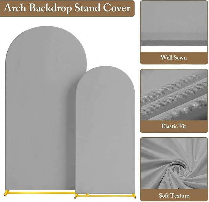 Toolterritary Metal Arch Backdrop Stand and Cover Set, 7.2FT, 6FT Party Backdrop, Easy to Assemble, Backdrop Stand for Parties, Birthday, Baby Shower | Easy to Assemble, For Parties, Birthday, Baby Shower