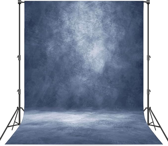 Abstract Professional Photography Backdrop for Portrait Photo Props Booth Background Photoshoot Studio with Polyester Fabric Roller Pocket on Top (8x14ft,Blue,No Stand)