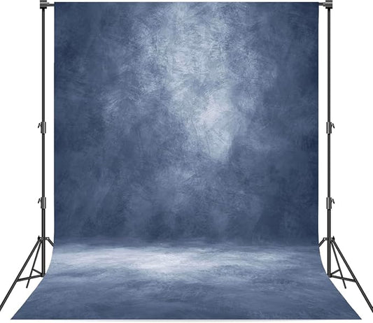 Abstract Professional Photography Backdrop for Portrait Photo Props Booth Background Photoshoot Studio with Polyester Fabric Roller Pocket on Top (8x14ft,Blue,No Stand)