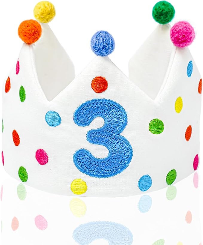 Personalized Hand Embroidered Birthday Hats Unique Happy Birthday Crowns Cute Party Hat for Boy Girl Fit All Ages