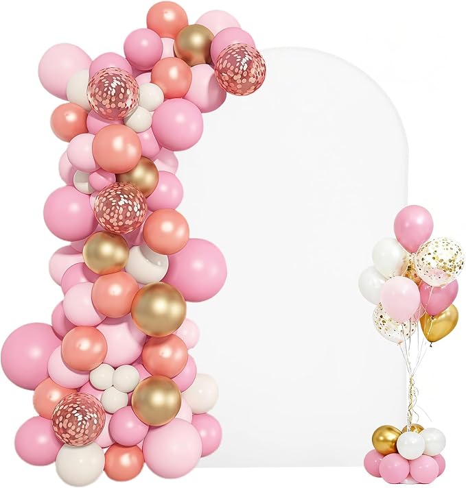 VEVOR Arch Backdrop Stand, 7.2 x 4 ft, Stable Structure, Easy Assembly, 1 Set Gold Metal Arch Backdrop Stand with Cover for Wedding, Birthday Party, Holiday Celebration, and Ceremony Decoration