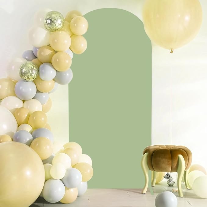 FOTSHARER Wedding Arch Cover 3.3x6.6FT Spandex Arch Cover Sage Green Arch Backdrop Cover for Arch Stand Chiara Round Top Arch Cover Backdrop Fabric Garland Arches Stretchy Cover for Weddings Decor