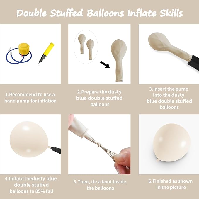Sand White Balloons, 98PCS Double Stuffed Cream Beige Balloon Garland Arch Kit, 18/12/10/5 Inch Different Sizes for Birthday Party Graduation Wedding Anniversary Baby Shower Decorations