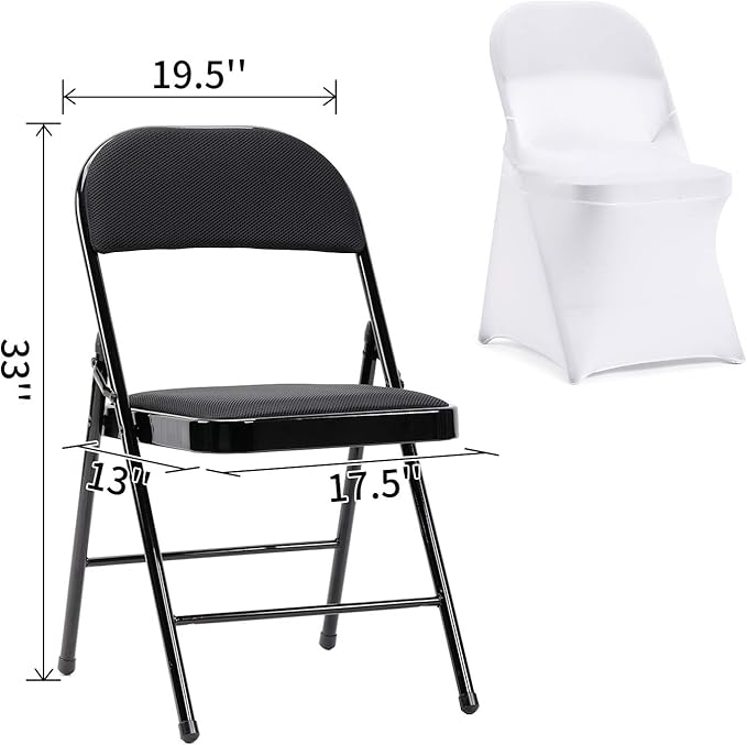 Peomeise Stretch Spandex Folding Chair Cover for Wedding Party Dining Banquet Event (White,25pcs)
