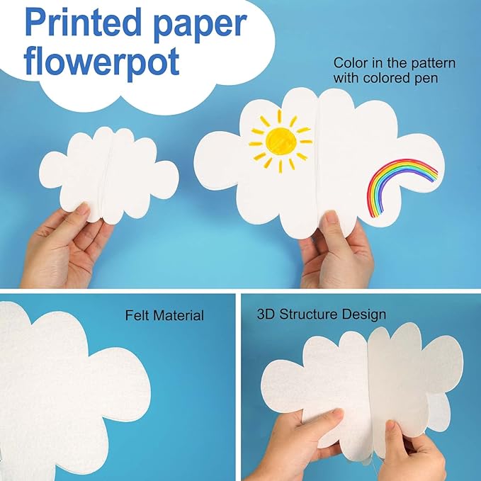 Ayfjovs 10 PCS 3D Cloud Decorations - White Hanging Clouds for Ceiling, Party Decorations, Ornaments, Wedding, Nursery, Children Room, Baby Baptism Party
