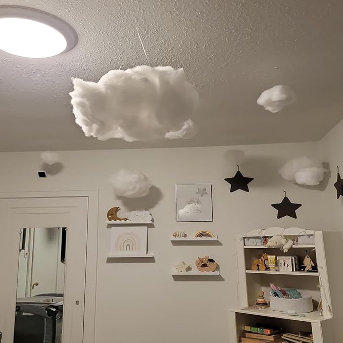 12 Pcs Artificial Cloud Props Imitation 3D Cloud Hanging Decorations Cloud Shape Room DIY Decorative Hanging Ornament for Stage Wedding Party Stage Show Decor (Small,Medium and Large Three Size)
