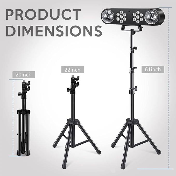 DJ Party Lights with Stand,Party Bar Light, Rotating Ball Disco Lights & Corlorful Par Light,Stage Lighting System Sound Activated for Bar Gig Move Band Dance Wedding Halloween Christmas