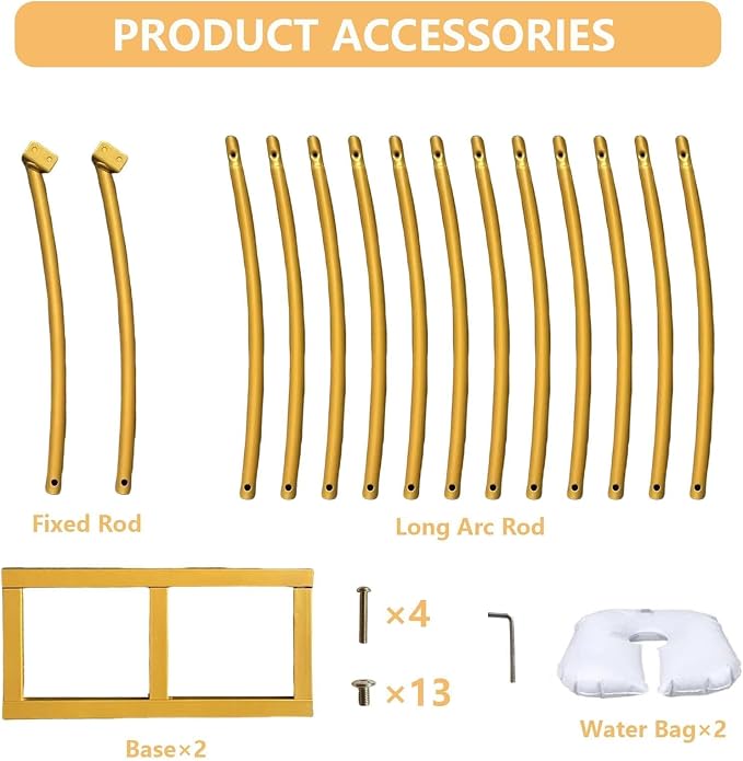 8FT Gold Round Backdrop Stand Large Circle Metal Floral Balloon Frame Wedding Arch Stand for Wedding, Birthday Party, Baby Shower, Graduation, Anniversary, Candy Tables Celebration