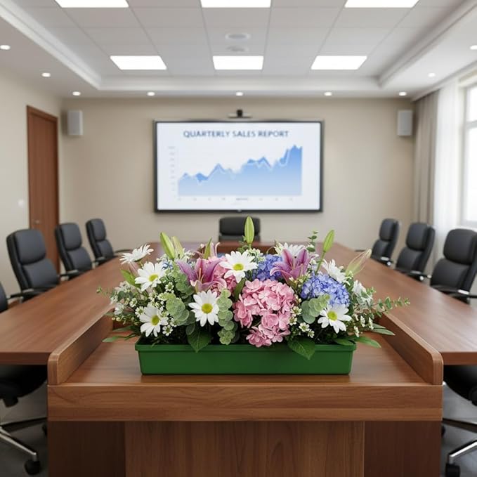10pcs Floral Foam Trays for Flower Arrangement, Rectangle Floral Foam Holder, Plastic Mud Fixing Plates Flower Bowls for Centerpieces, Festival Wedding Party Decoration, 10.22x4.72x1.57in
