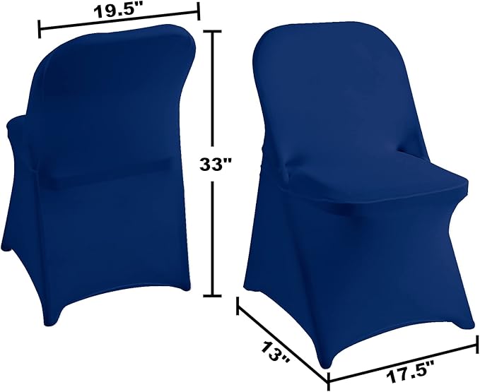 magalo 12 Pack Classic Blue Spandex Folding Waterproof Chair Cover, Stretch Chair Cover Protector for Wedding, Party, Dining Banquet and Other Special Events