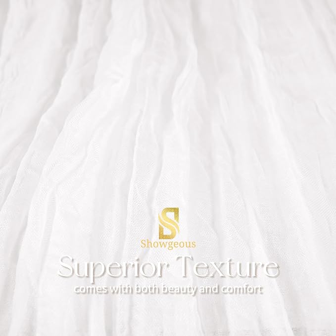 4 Pack White Cheesecloth Table Runner 17 x 108 inch Boho Gauze Table Runner Rustic Sheer Cheese Cloth Table Decorations for Wedding Party Baby Bridal Shower Birthday Holiday Home