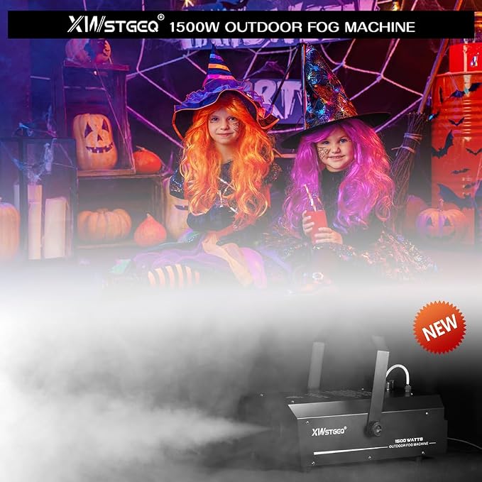 Smoke Machine 1500W with DMX, Wireless Remote, and Timer – Professional Outdoor Waterproof Fog Machine for Stage DJs, Halloween, Parties, Concerts, and Events