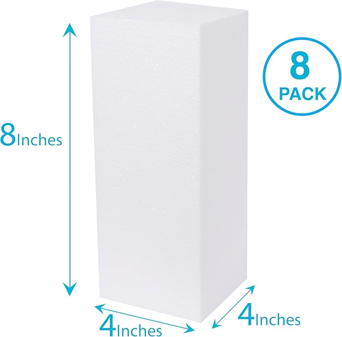 Silverlake 4x4x8 Craft Foam for Styrofoam Block Projects (8-Pack)