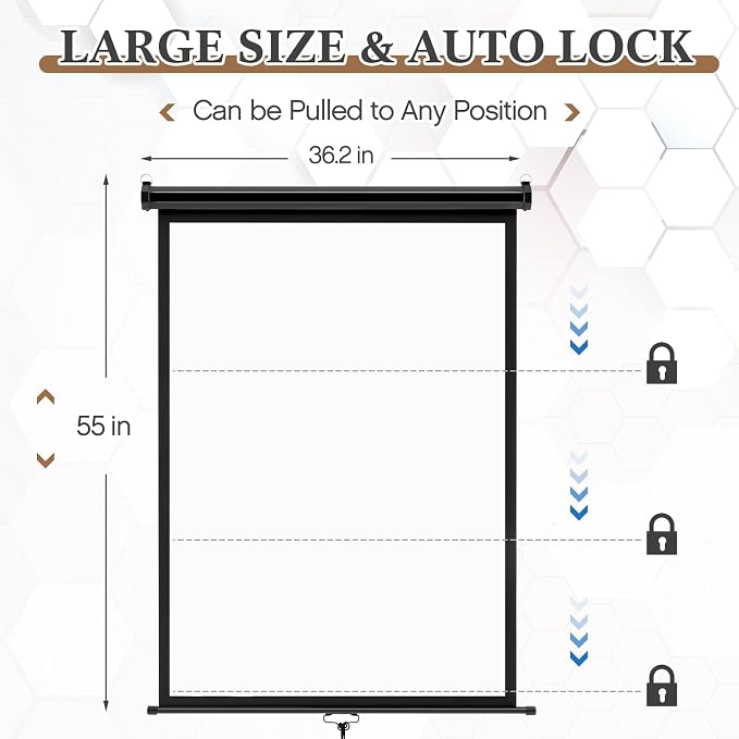 Colingmill Retractable White Backdrop Screen 36.2" x 55" ID Photo Portable Background Roll-up/Pull-Down Background Passport Auto Lock Photographic Backdrop for ID Passport Photos Photography