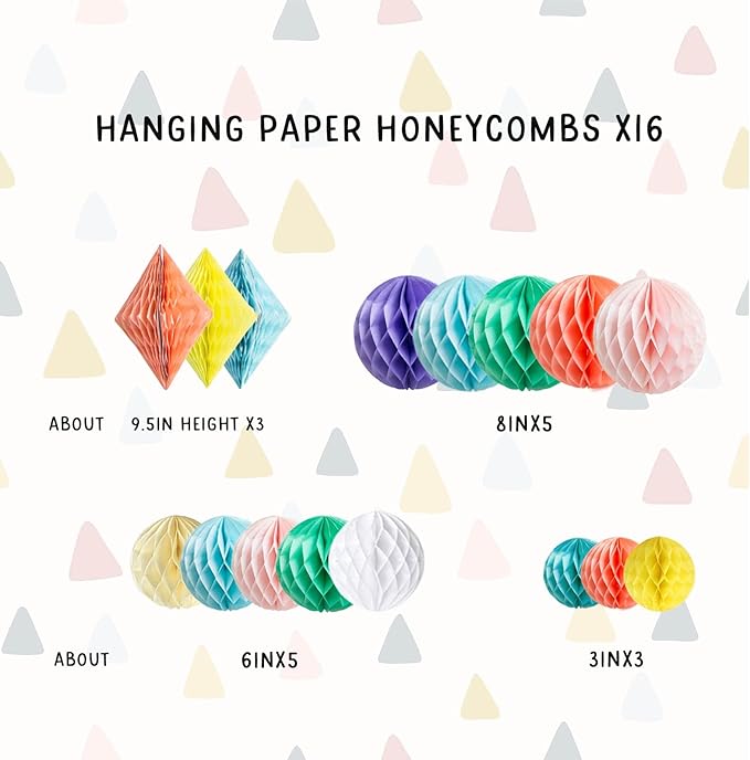 20Pcs Multi-Color Paper Honeycomb Decoration Kit for Candy Bar Birthday Party Decor Pastel Colour Baby Bridal Shower Wedding Party Supplies Rainbow Home Club Bar Decoration Spring Easter Party (Candy)