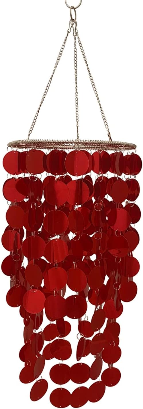 Red Bling Hanging Chandelier Great idea for Wedding Chandeliers Centerpieces Decorations and Any Event Party Decor (Crimson)