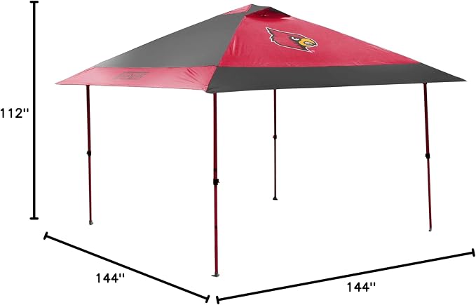 Logo Brands NCAA 12x12 Solo Up Canopy - 144 Square Feet of Shade – One-Person Easy Setup, UV-50 Protection, Rolling Storage Bag – Perfect Tent for Tailgates and Outdoor Events