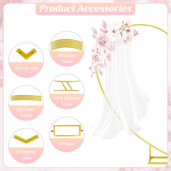 6.2FT Heart Arch Stand for Proposal Wedding Backdrop Stand Wedding Balloon Arch Stand Metal Heart Shaped Arch for Ceremony Valentine's Day Birthday Party Baby Shower Decorations (Golden)