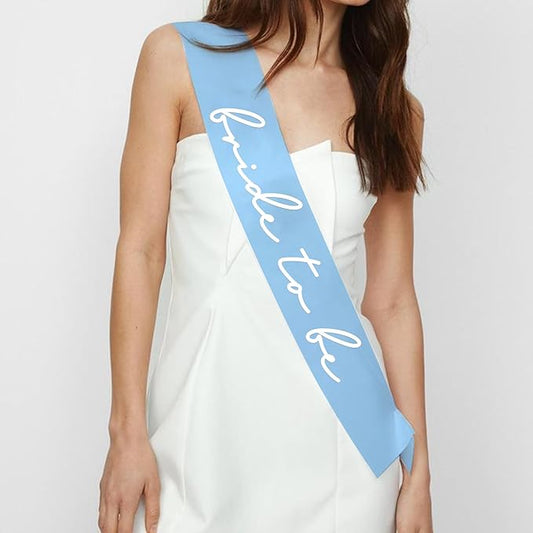 LADY&HOME Blue Bride To Be Sash,Bachelorette Party Decorations,Bach Supplies,Bridal Shower Gift,Something Blue Bride To Be Gift