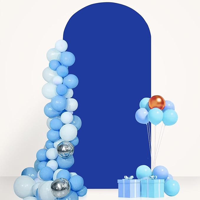 7.2FT Arch Backdrop Cover Royal Blue Spandex Arch Cover Chiara Round Top Arch Cover Backdrop Fabric for Wedding Ceremony Metal Arch Backdrop Stand Cover for Birthday Baby Shower Decorative Supply