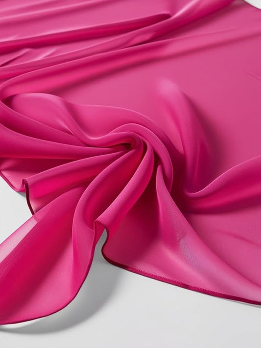 New Star Fabrics Chiffon Fabric, Continuous 60" Wide (30ft) Sheer Material, 100% Soft Polyester, Ideal for Wedding, Party, Event Decor, Draping, and Dresses (Fuchsia, 5 Yards)