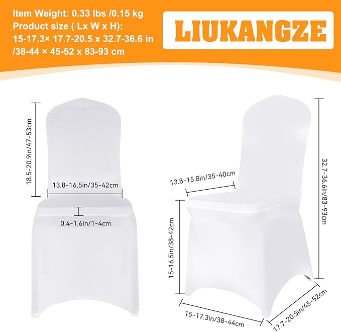 150 PCS White Polyester Spandex Chair Covers - Stretch Slipcovers for Wedding, Party, Dining, Banquet - Flat-Front Chair Covers