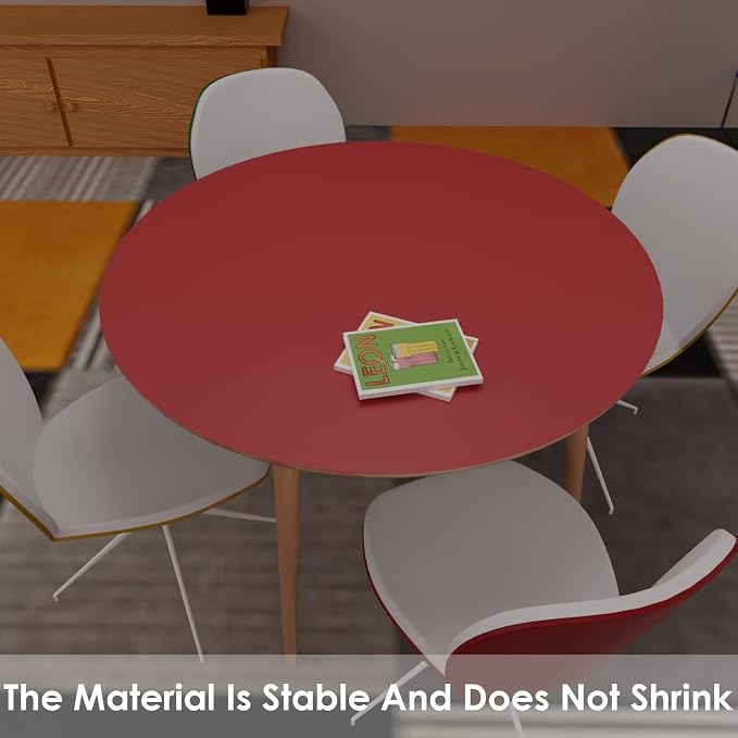 Round Table Pad - Can Be Used On Both Sides Waterproof and Easy to Clean Good Flatness Used for Dining Table(Black+Wine Red Dia.40Inch)
