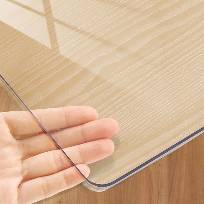 Clear Desk Mat 36 x 72 Inch, 1.5mm Thick Clear Table Protector, Protector for Dining Room Table, Waterproof Vinyl Tablecloth Pad Mat for Kitchen, Dresser, Writing Desk