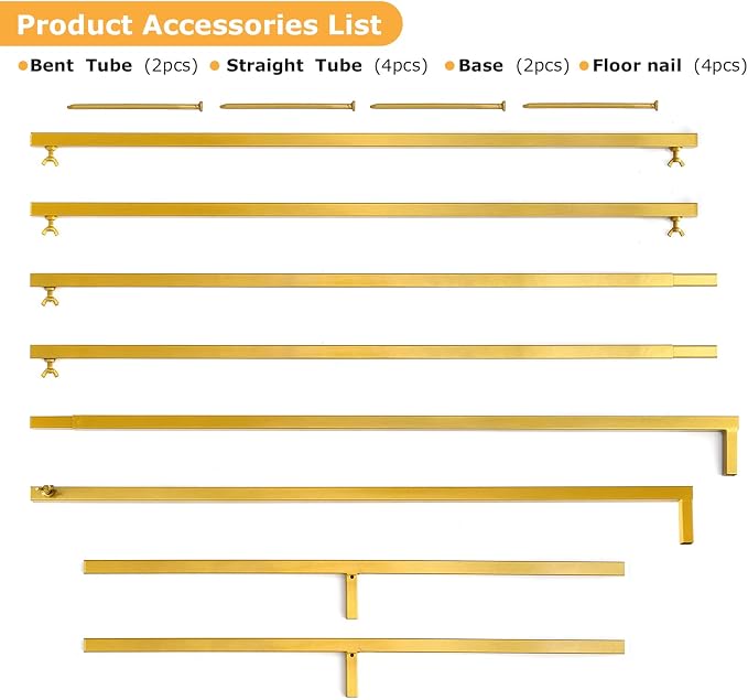 GARFANS Wedding Arch Square 6.56FT x 6.56FT Metal Backdrop Stand with Support Feet Nails Gold Balloon Arch Stand Garden Arbor Frame for Wedding Birthday Party Baby Shower Background Ceremony Decor