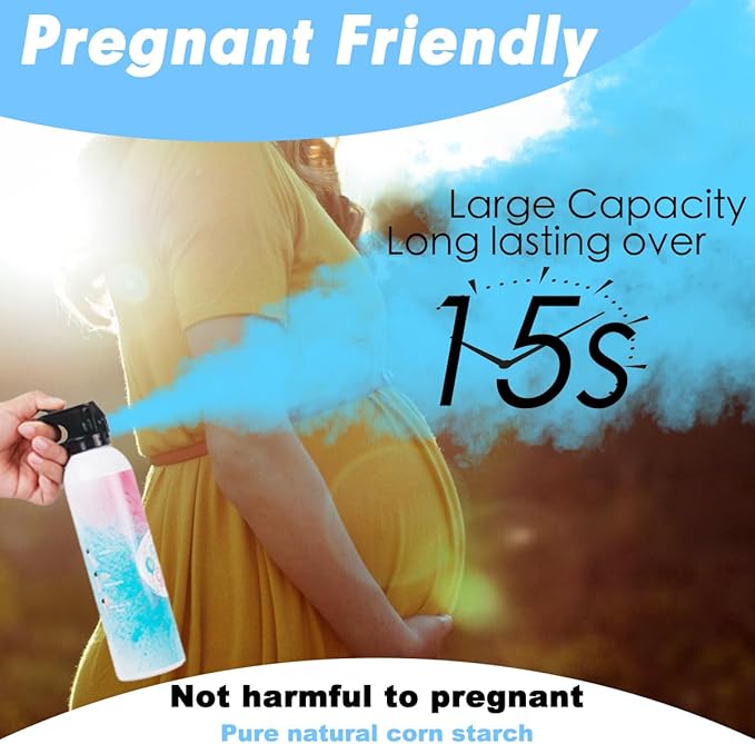 Gender Reveal Giant Size Fire Extinguisher 2 Packs Large 100% Biodegragable Blue Smoke Spray Color Powder Smoke Bomb | Blasts 10+ Feet 700g| Baby Gender Reveal Party Decorations & Ideas