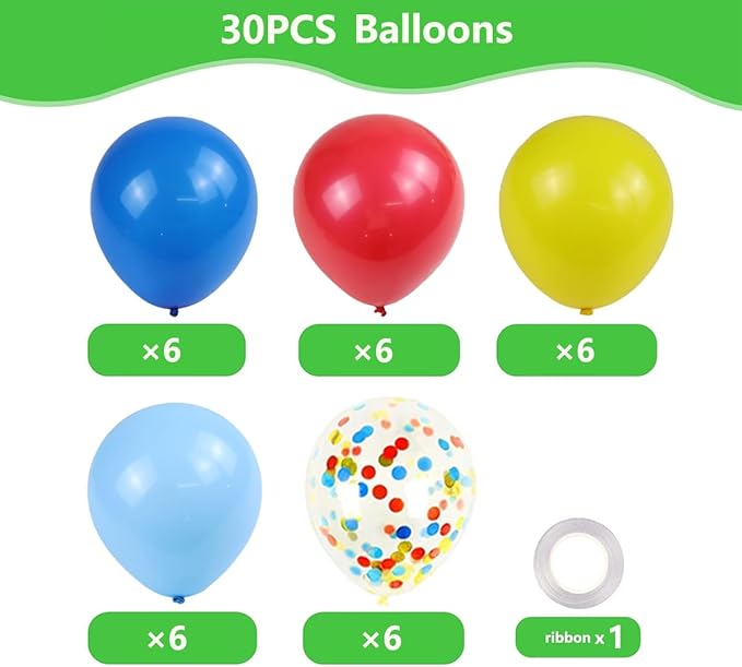 Birthday Decoration,Birthday Party Supplies,birthday Banner,Balloons,Toppers Cake Toppers,6 Pcs Large Foil Balloons for Kid's boy Girls