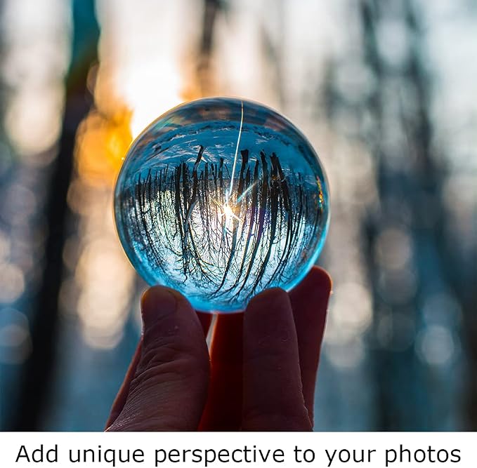 Modaier Crystal Ball 80mm Crystal Ball with Wooden Stand and Gift Box for Magic,lensball Photography,Family Decorative,Fortune Teller,Feng Shui,Witchcraft,Witchy Gifts,Witch Decor,and Halloween Decor