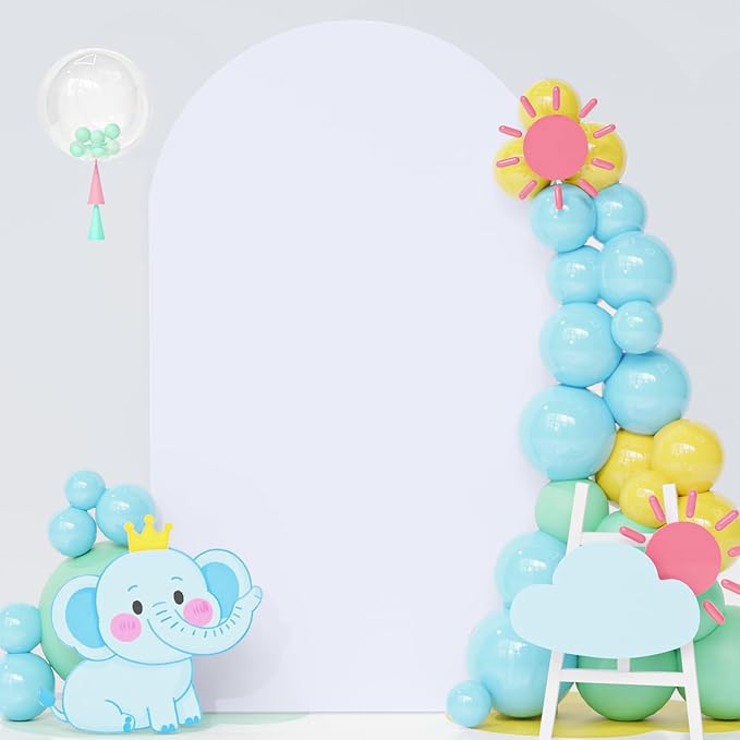 FOTSHARER White Arch Cover Spandex Arch Backdrop Cover 6FT Chiara Arched Cover for Wedding Balloon Arch Back Drop Stand Metal Arch Cover Stretchy Backdrop Fabirc for Birthday Banquet Prom Events