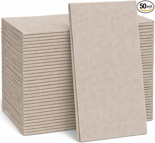 Made in Italy Linen-Feel Disposable Guest Towels - Premium Airlaid Cloth-Like Bathroom Napkins, Soft & Absorbent Luxury Hand Towels, Elegant Dinner Napkins for Parties