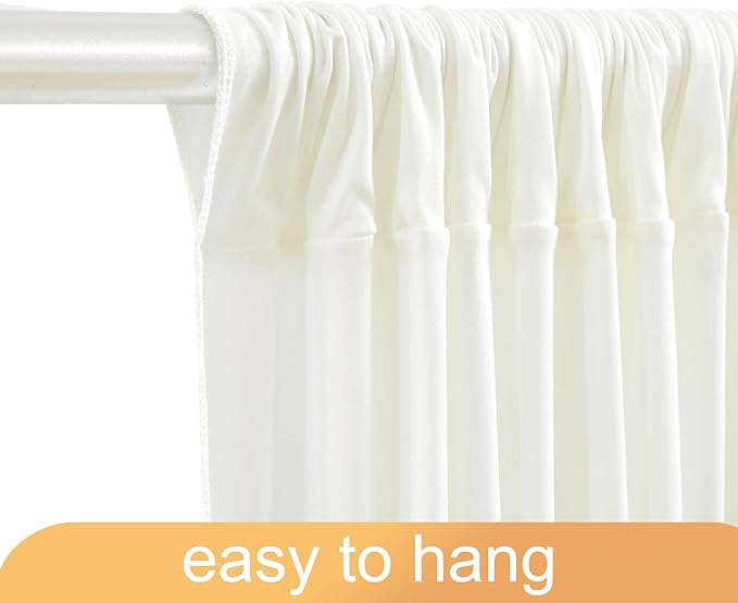 20ft x 10ft Ivory Backdrop Curtain for Wedding Ivory Wrinkle Free Backdrop Drapes Panels for Parties Baby Shower Bridal Shower Birthday Photo Photography Polyester Fabric Background Decoration