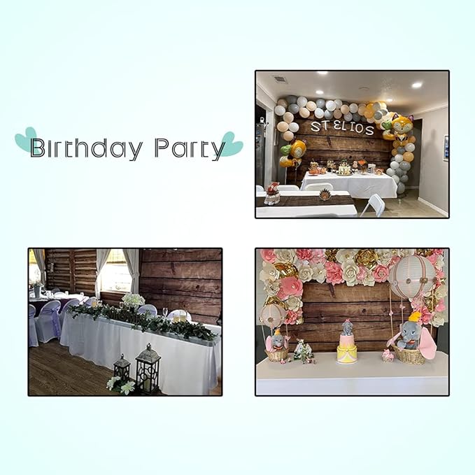 Wood Backdrops for Photography Rustic Brown Wooden Backdrop Banner LFEEY 9x6ft Vinyl Seamless Vintage Worn Wood Boards Background Newborn Baby Adults Wedding Birthday Party Decorations Props
