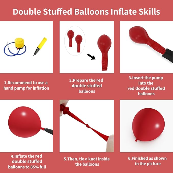 Double Stuffed Red Balloons Different Size 115Pcs 5/10/12/18 Inch Rudy Red Balloon Garland Arch kit for Birthday Wedding Baby Shower Christmas Party Decorations